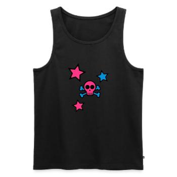 skull - Männer Premium Bio Tank Top - Schwarz - Vorne - AI Model Male 178 light (178cm)