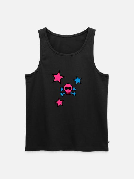 skull - Men's Premium Organic Tank Top - black
