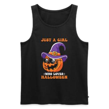 Just a Girl who loves Halloween - Männer Premium Bio Tank Top - Schwarz - Vorne - Michal (187cm)