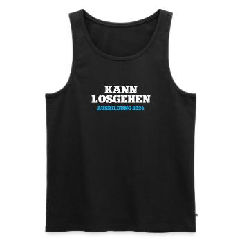 Kann Losgehen Ausbildung 2024 Ausbildungsstart 24 - Männer Premium Bio Tank Top - Schwarz - Vorne - Michal (187cm)