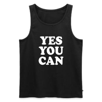 Yes you can - Männer Premium Bio Tank Top - Schwarz - Vorne - AI Model Male 178 light (178cm)