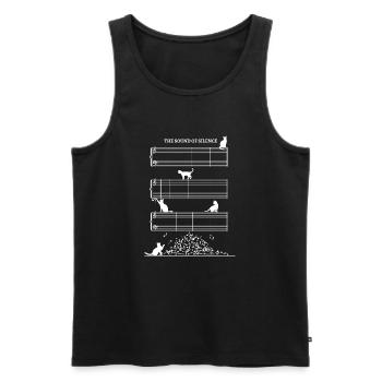 Sound Of Silence Notenblatt ohne Noten mit Katzen - Männer Premium Bio Tank Top - Schwarz - Vorne - Michal (187cm)