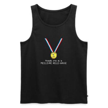 T-shirt Médaille d'or de la meilleure belle-gosse - Débardeur bio Premium Homme - noir - Devant - Michal (187cm)