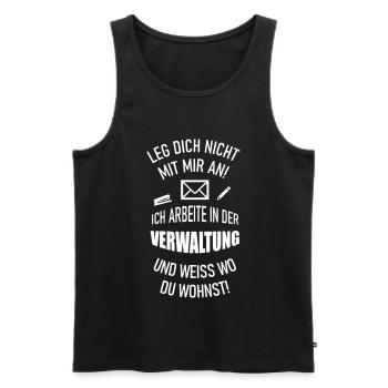 Verwaltungsangestellte Büro Praxis Rezeption Firma - Männer Premium Bio Tank Top - Schwarz - Vorne - Michal (187cm)