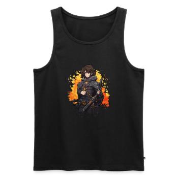 Fantasy RPG Game Anime Character - Anime Shirt - Men's Premium Organic Tank Top - black - Front - AI Model Male 178 light (178cm)