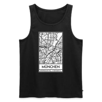 München – City Stadtplan Map Karte (weiß) - Männer Premium Bio Tank Top - Schwarz - Vorne - Michal (187cm)