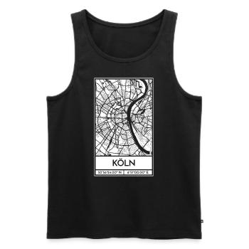 Köln – City Stadtplan Map Karte (weiß) - Männer Premium Bio Tank Top - Schwarz - Vorne - Michal (187cm)