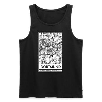 Dortmund – City Stadtplan Map Karte (weiß) - Männer Premium Bio Tank Top - Schwarz - Vorne - AI Model Male 178 light (178cm)