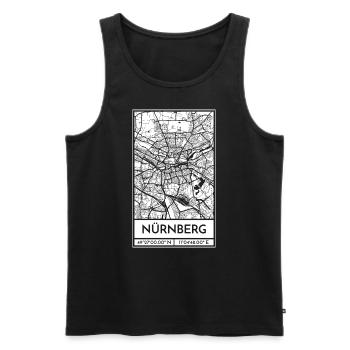 Nürnberg – City Stadtplan Map Karte (weiß) - Männer Premium Bio Tank Top - Schwarz - Vorne - Michal (187cm)