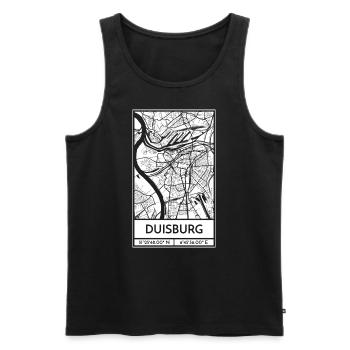 Duisburg – City Stadtplan Map Karte (weiß) - Männer Premium Bio Tank Top - Schwarz - Vorne - Michal (187cm)