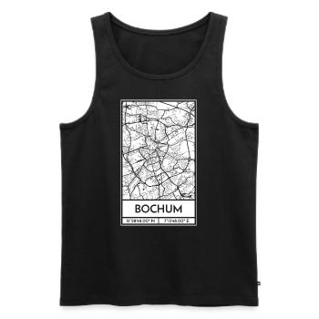 Bochum – City Stadtplan Map Karte (weiß) - Männer Premium Bio Tank Top - Schwarz - Vorne - Michal (187cm)