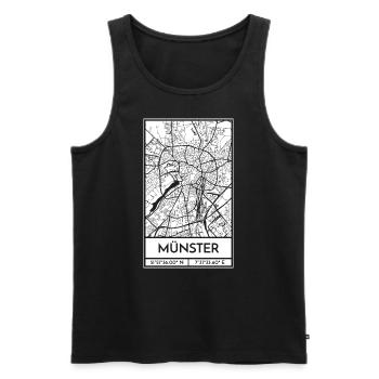 Münster – City Stadtplan Map Karte (weiß) - Männer Premium Bio Tank Top - Schwarz - Vorne - Michal (187cm)