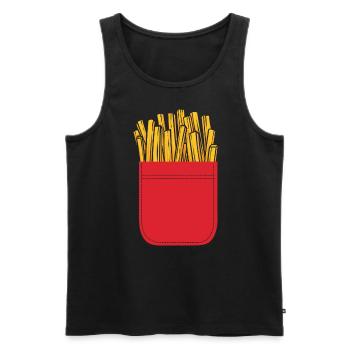 Pommes Frites Pommes Liebhaber Pommes Fritten Gesc - Männer Premium Bio Tank Top - Schwarz - Vorne - Michal (187cm)