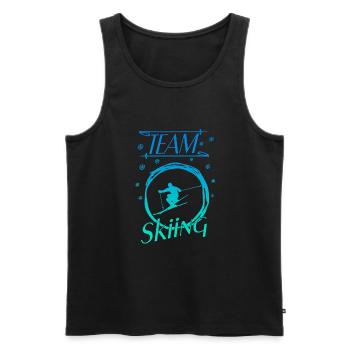 team skiing, ski fahren, ski - Männer Premium Bio Tank Top - Schwarz - Vorne - AI Model Male 178 light (178cm)