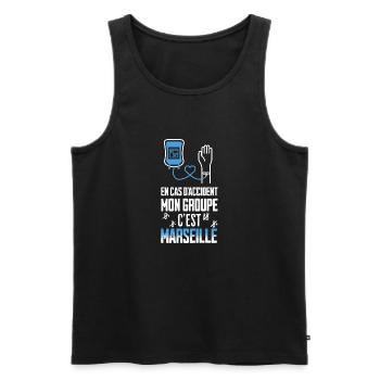 Cadeau pour supporter de marseille marseillais - Débardeur bio Premium Homme - noir - Devant - Michal (187cm)
