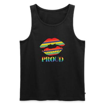 Pride Lips - Men's Premium Organic Tank Top - black - Front - AI Model Male 178 light (178cm)