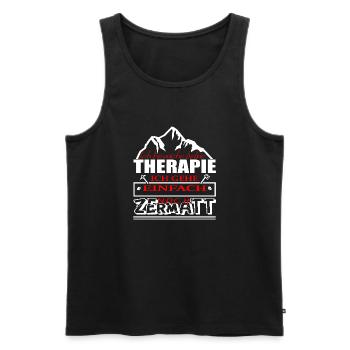 Zermatt - Männer Premium Bio Tank Top - Schwarz - Vorne - Michal (187cm)