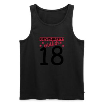 endlich 18 geschafft! - Männer Premium Bio Tank Top - Schwarz - Vorne - Michal (187cm)