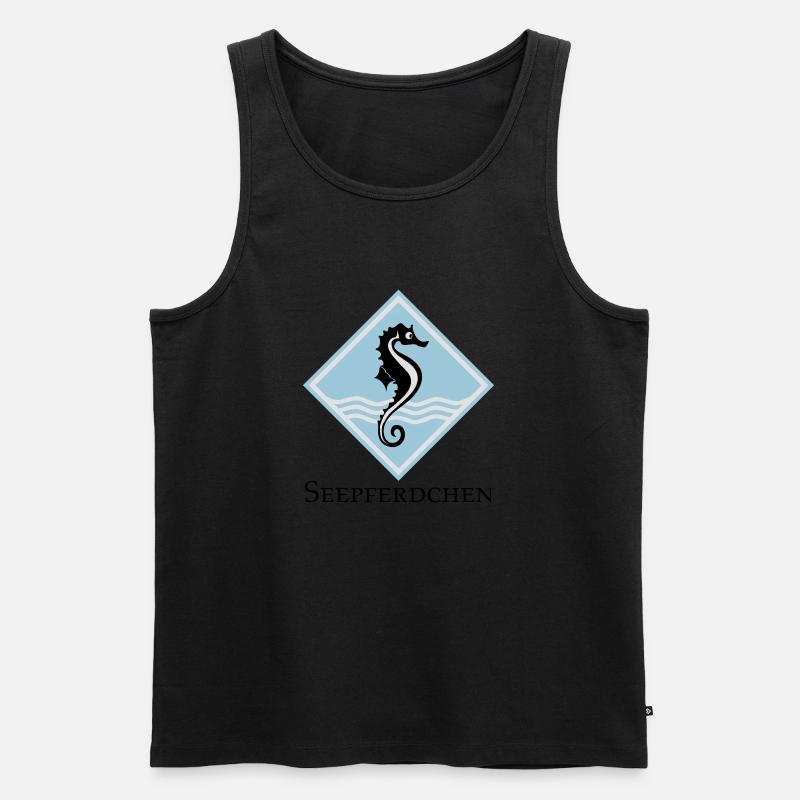 Seepferdchen - Männer Premium Bio Tank Top - Schwarz