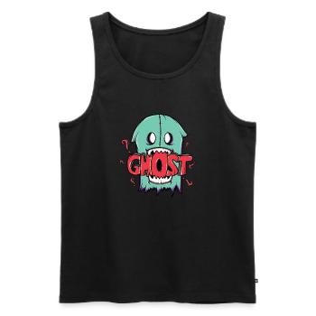 Halloween. Ghost - Männer Premium Bio Tank Top - Schwarz - Vorne - Michal (187cm)