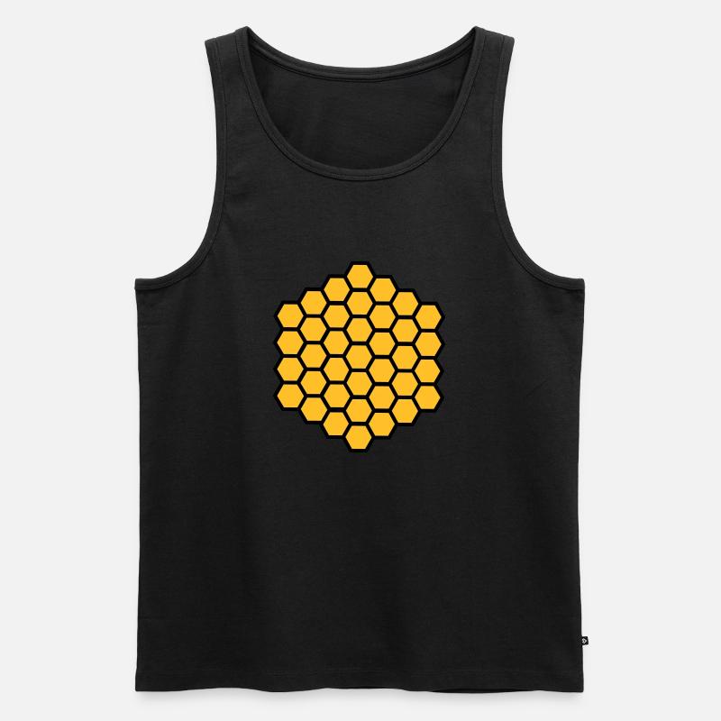 Wabe - Männer Premium Bio Tank Top - Schwarz