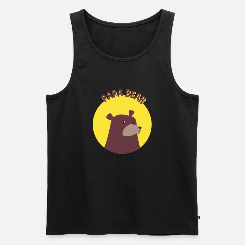 Papa Bear - Männer Premium Bio Tank Top - Schwarz