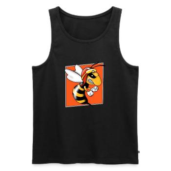 Hornet halftone Biene Wespe Pop Art Comic Style - Männer Premium Bio Tank Top - Schwarz - Vorne - AI Model Male 178 light (178cm)