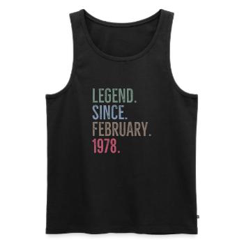 Legend Since February 1978 - Men's Premium Organic Tank Top - black - Front - Michal (187cm)