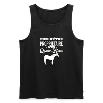 Cheval quarter Horse - Débardeur bio Premium Homme - noir - Devant - Michal (187cm)