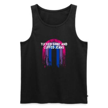 Tucked Shirt and Cuffed Jeans Bisexual LGBTQ Bi - Men's Premium Organic Tank Top - black - Front - Michal (187cm)