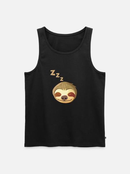 Sleeping Sloth Face - Men's Premium Organic Tank Top - black