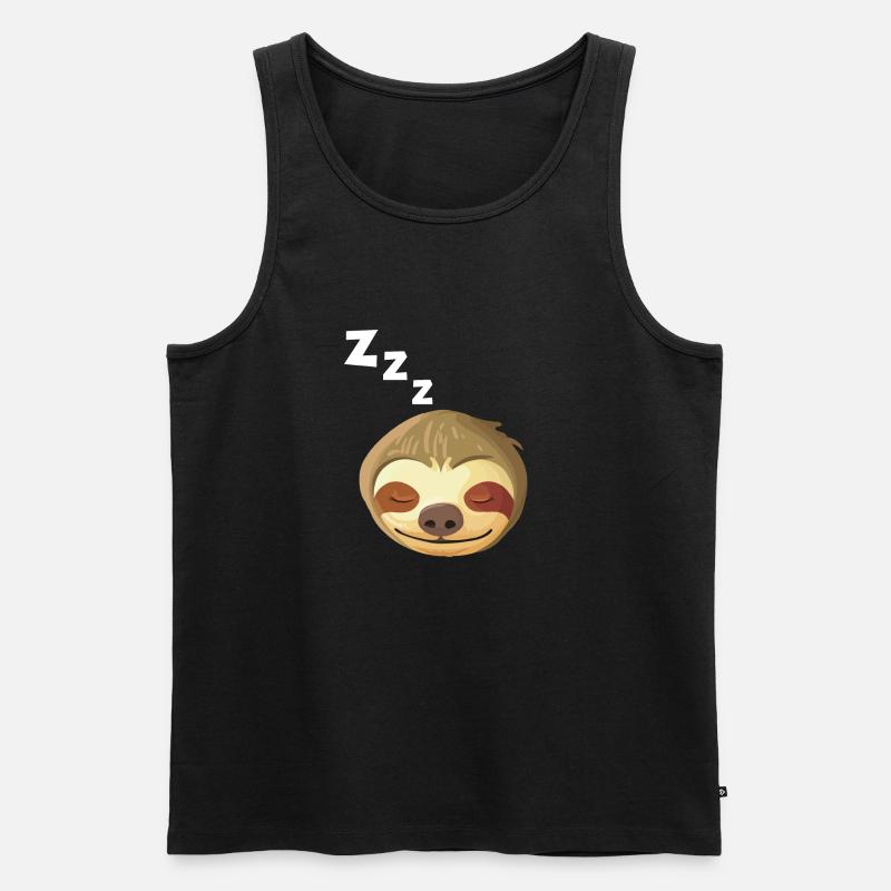 Sleeping Sloth Face - Men's Premium Organic Tank Top - black