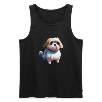 Shih Tzu Dog - Shih Tzu - Men's Premium Organic Tank Top - black - Front - AI Model Male 178 light (178cm)