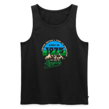 legends 1975 - Men's Premium Organic Tank Top - black - Front - Michal (187cm)