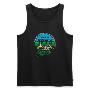 Legends 1976 - Men's Premium Organic Tank Top - black - Front - Michal (187cm)