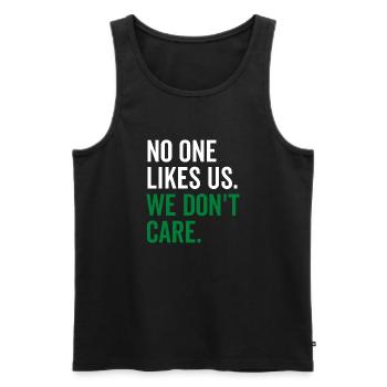 No One Likes Us We Don't Care - Men's Premium Organic Tank Top - black - Front - AI Model Male 178 light (178cm)