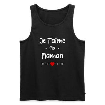 je t'aime mon maman - Débardeur bio Premium Homme - noir - Devant - Michal (187cm)