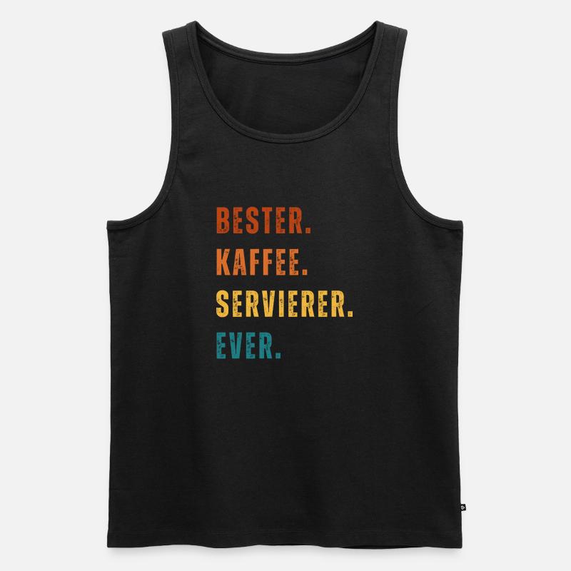 Bester. Kaffee. Servierer. Ever. - Männer Premium Bio Tank Top - Schwarz