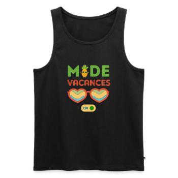 Mode vacances activé 3 - Débardeur bio Premium Homme - noir - Devant - Michal (187cm)