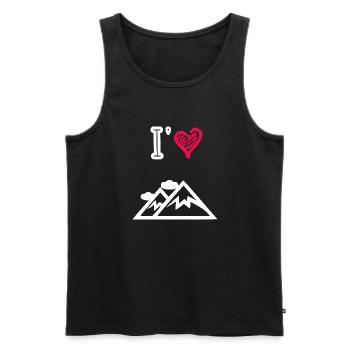 Ich liebe die Berge - Männer Premium Bio Tank Top - Schwarz - Vorne - AI Model Male 178 light (178cm)