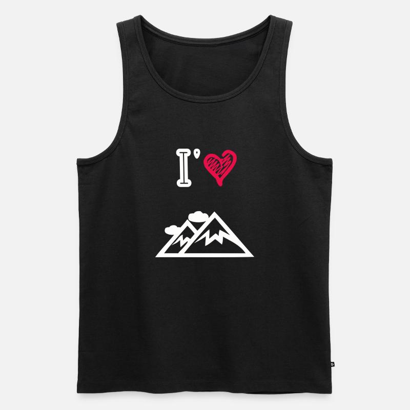Ich liebe die Berge - Männer Premium Bio Tank Top - Schwarz