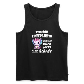 Einschulung Schulkind Drache - Männer Premium Bio Tank Top - Schwarz - Vorne - AI Model Male 178 light (178cm)