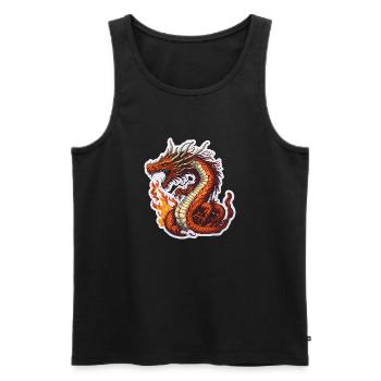 Drache Drachen Feuerdrache Cool - Männer Premium Bio Tank Top - Schwarz - Vorne - AI Model Male 178 light (178cm)