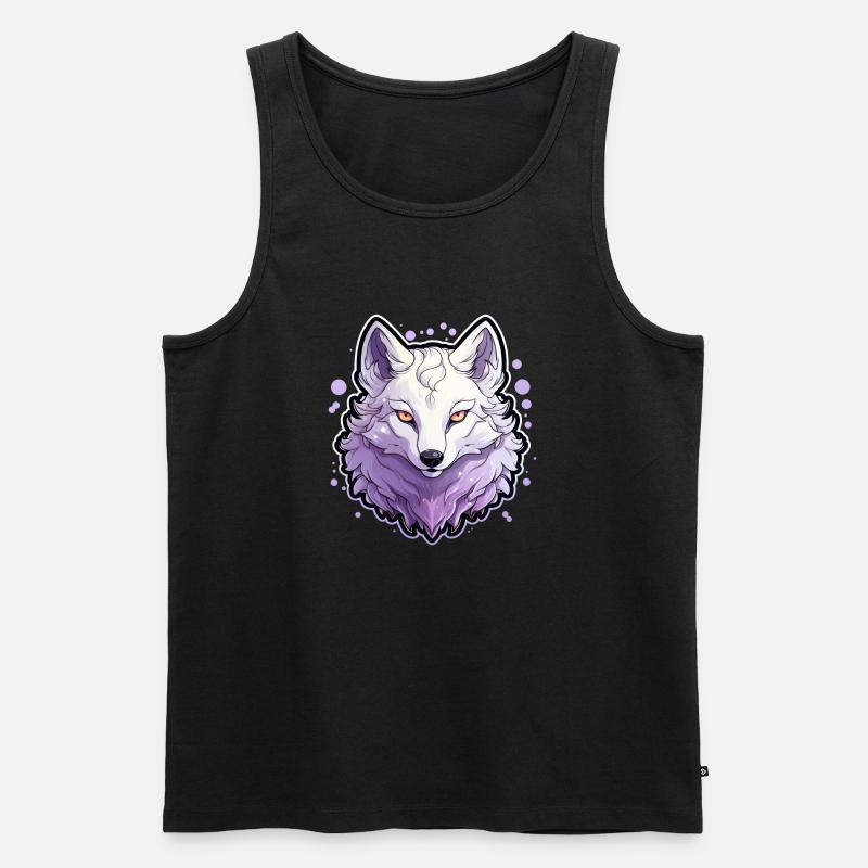 Wolf Anime - Männer Premium Bio Tank Top - Schwarz