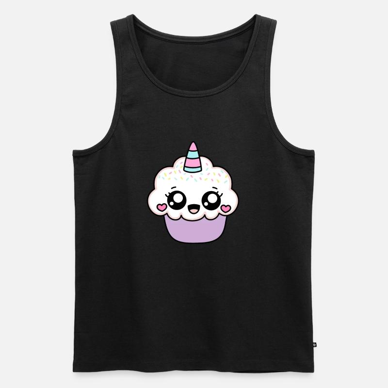 EINHORN CUPCAKE - Männer Premium Bio Tank Top - Schwarz