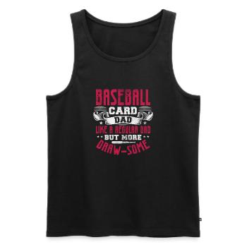 Papa de carte de baseball comme un père ordinaire mais plus - Débardeur bio Premium Homme - noir - Devant - Michal (187cm)