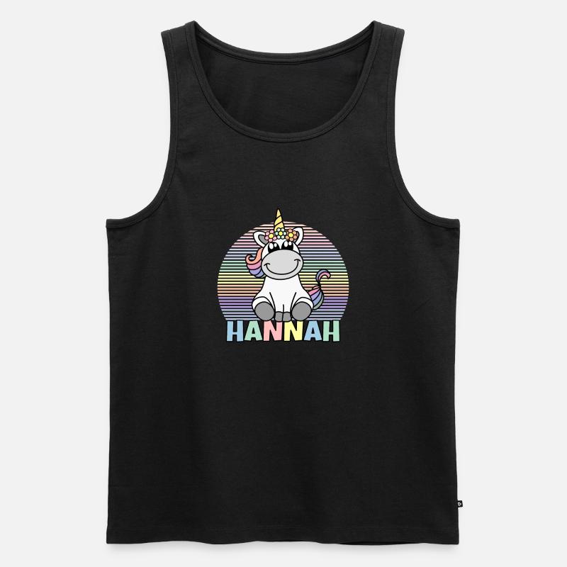 Hannah Einhorn Name - Männer Premium Bio Tank Top - Schwarz