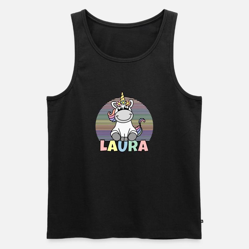 Laura Einhorn Name - Männer Premium Bio Tank Top - Schwarz