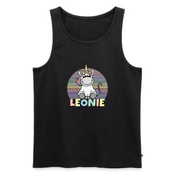 Leonie Einhorn Name - Männer Premium Bio Tank Top - Schwarz - Vorne - AI Model Male 178 light (178cm)