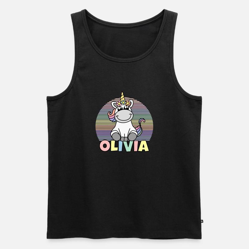 Olivia Einhorn Name - Männer Premium Bio Tank Top - Schwarz